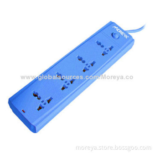 4-way universal power strips with one switch overload protection, 100% copper, high flame resistance
